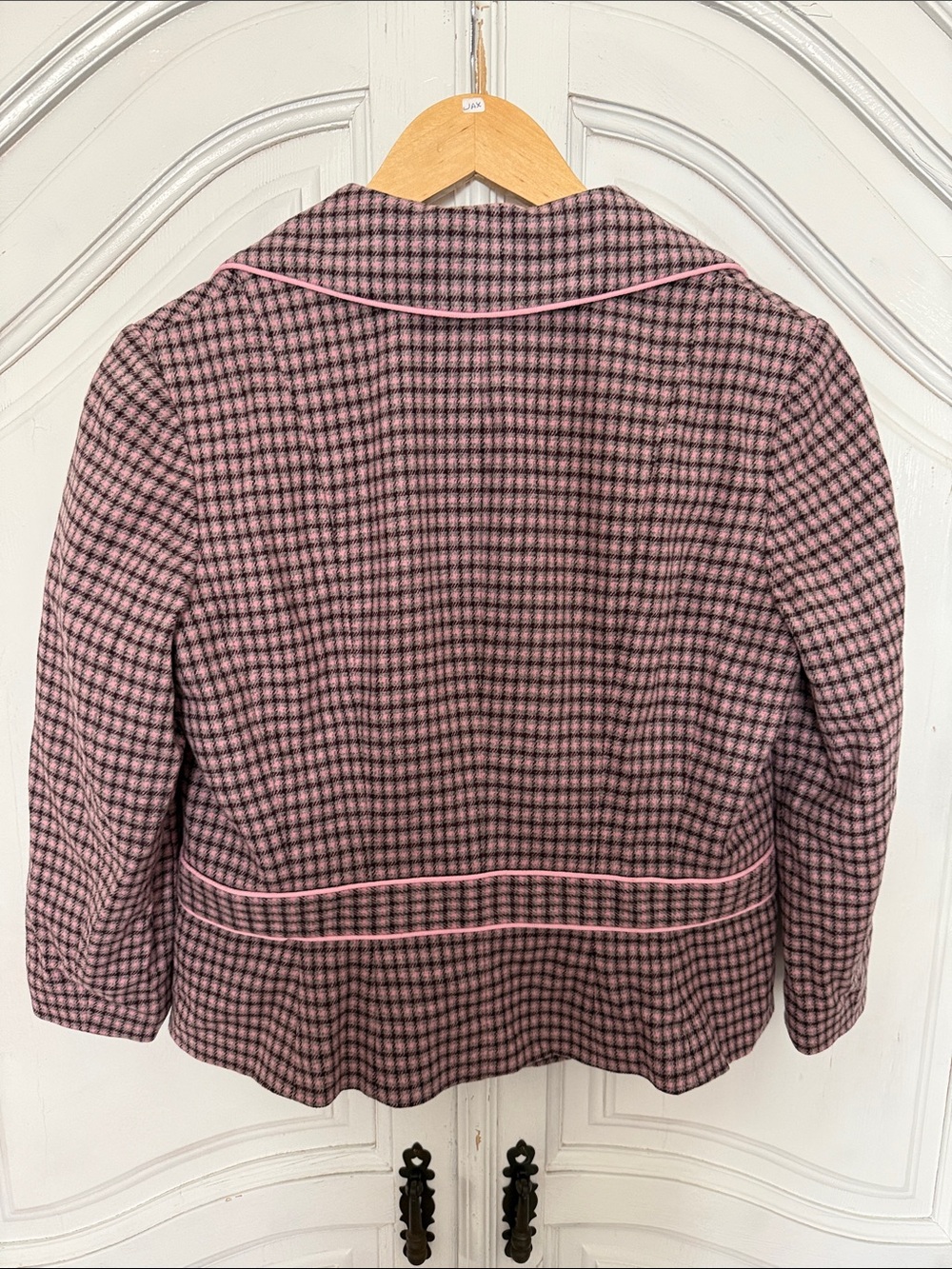 Halogen Pink Houndstooth Blazer Jacket Taylored Workwear Wool Women’s Size M - Picture 3 of 10